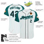 Benutzerdefinierte Jersey Ärmel Weiß Aqua Nadelstreifen Raglan Authentic Schwarz-Aqua Baseball Benutzerdefinierte Jersey Ärmel Weiß Aqua Nadelstreifen Raglan Authentic Schwarz-Aqua Baseball