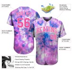 Jersey Custom Authentic Tie Dye Pink-Weiß 3D Baseball Jersey Custom Authentic Tie Dye Pink-Weiß 3D Baseball