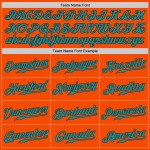 Benutzerdefiniertes Teal-Schwarzes Baseballtrikot Orange Authentic