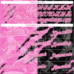 3D Damen Muster Cropped Graffiti V-Ausschnitt Jersey Baseball Scratch Pink-Weiß Custom