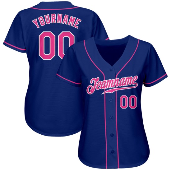 Baseball Trikot Pink-Weiß Royal Custom Authentic
