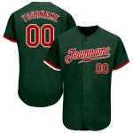 Custom Baseball Trikot Rot-Weiß Grün Authentic