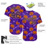 Jersey Kürbisse 3D Muster Custom Halloween Authentische Baseball