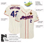 Royal Custom Jersey Nadelstreifen Creme Baseball Royal-Rot Authentic Royal Custom Jersey Nadelstreifen Creme Baseball Royal-Rot Authentic
