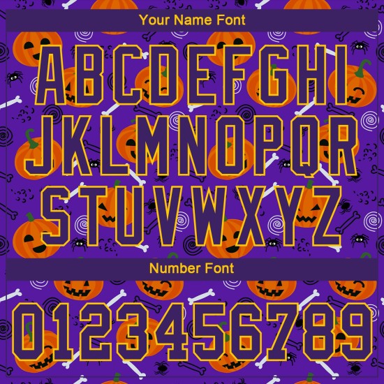 Jersey Kürbisse 3D Muster Custom Halloween Authentische Baseball