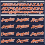 Navy Custom Authentic Jersey Powder Baseball Blau-Orange