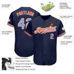 Navy Custom Authentic Jersey Powder Baseball Blau-Orange