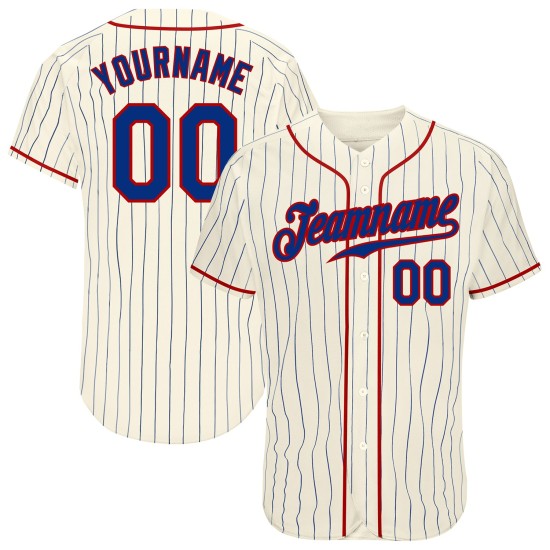Royal Custom Jersey Nadelstreifen Creme Baseball Royal-Rot Authentic Royal Custom Jersey Nadelstreifen Creme Baseball Royal-Rot Authentic