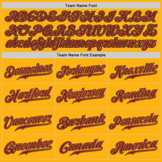 Baseball Gold Crimson-Schwarz Authentic Custom Jersey