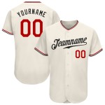 Authentisches Baseball-Cremetrikot Custom Rot-Schwarz
