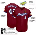 Weiß-Royal Custom Authentic Jersey Baseball Crimson