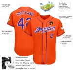 Authentisches Baseball-Trikot Lila-Weiß Orange Custom Authentisches Baseball-Trikot Lila-Weiß Orange Custom
