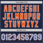 Navy Custom Authentic Jersey Powder Baseball Blau-Orange