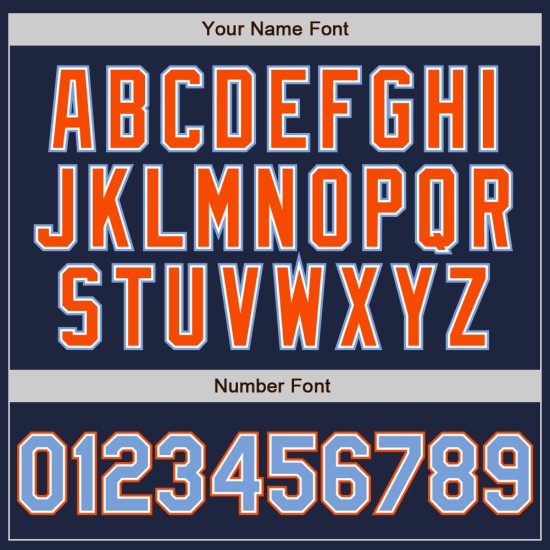 Navy Custom Authentic Jersey Powder Baseball Blau-Orange
