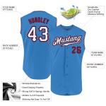 Jersey Custom Powder Authentic Baseball Blau Weiß-Rot Ärmellos Jersey Custom Powder Authentic Baseball Blau Weiß-Rot Ärmellos