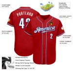 Baseball Trikot Custom Authentic Weiß-Royalrot