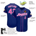 Baseball Trikot Pink-Weiß Royal Custom Authentic