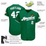 Authentisches Baseball-Grüntrikot Custom Weiß-Grau Kelly Authentisches Baseball-Grüntrikot Custom Weiß-Grau Kelly