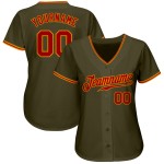 Olive To Jersey Custom Salute Baseball Service Authentic Rot-Gold