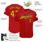 Jersey Gold Authentic Custom Baseball Rot Nadelstreifen Gold-Schwarz Jersey Gold Authentic Custom Baseball Rot Nadelstreifen Gold-Schwarz