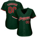 Custom Baseball Trikot Rot-Weiß Grün Authentic