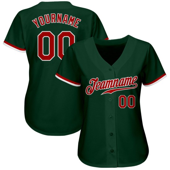 Custom Baseball Trikot Rot-Weiß Grün Authentic