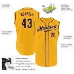 Jersey Braun-Creme Ärmellos Authentic Baseball Gold Custom