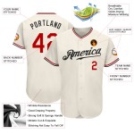 Authentisches Baseball-Cremetrikot Custom Rot-Schwarz
