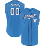 Ärmelloses Baseball Blau Weiß-Marineblau Custom Powder Jersey Authentic Ärmelloses Baseball Blau Weiß-Marineblau Custom Powder Jersey Authentic