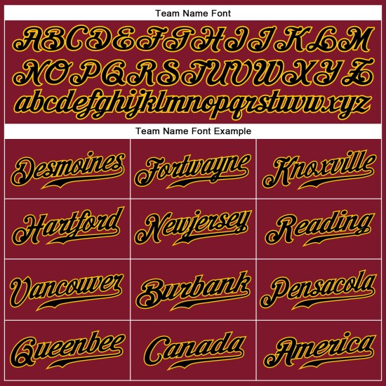 Benutzerdefiniertes ärmelloses authentisches karmesinrotes schwarz-goldenes Baseballtrikot