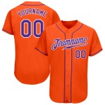 Authentisches Baseball-Trikot Lila-Weiß Orange Custom Authentisches Baseball-Trikot Lila-Weiß Orange Custom