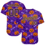 Jersey Kürbisse 3D Muster Custom Halloween Authentische Baseball