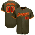 Olive To Jersey Custom Salute Baseball Service Authentic Rot-Gold