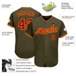 Olive To Jersey Custom Salute Baseball Service Authentic Rot-Gold