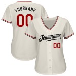 Authentisches Baseball-Cremetrikot Custom Rot-Schwarz