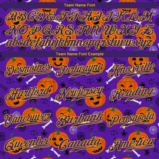 Jersey Kürbisse 3D Muster Custom Halloween Authentische Baseball