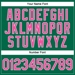 Kelly Pink-Weiß Cropped Custom Jersey V-Ausschnitt Damen Baseball Grün