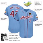 Jersey Authentic Baseball Crimson-Weiß Custom Hellblau Jersey Authentic Baseball Crimson-Weiß Custom Hellblau