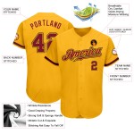 Baseball Gold Crimson-Schwarz Authentic Custom Jersey