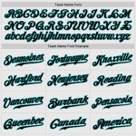 Benutzerdefinierte Jersey Ärmel Weiß Aqua Nadelstreifen Raglan Authentic Schwarz-Aqua Baseball Benutzerdefinierte Jersey Ärmel Weiß Aqua Nadelstreifen Raglan Authentic Schwarz-Aqua Baseball