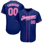 Baseball Trikot Pink-Weiß Royal Custom Authentic