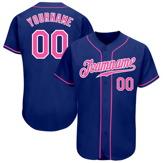 Baseball Trikot Pink-Weiß Royal Custom Authentic