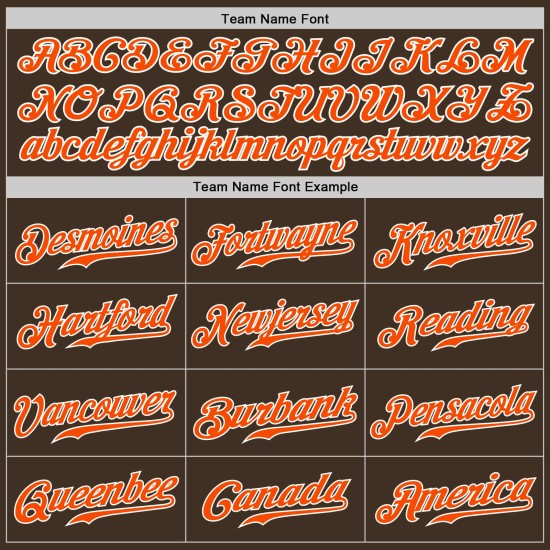 Benutzerdefiniertes Orange-Weiß Baseball Jersey Authentic Braun