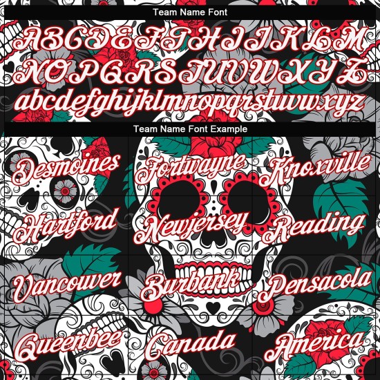 Cropped V-Ausschnitt Muster Baseball 3D Jersey Custom Damen Graffiti Weiß-Rot Fashion Skull