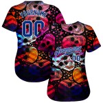 Muster Jersey 3D Custom Authentic Halloween Baseball Totenköpfe