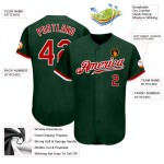 Custom Baseball Trikot Rot-Weiß Grün Authentic