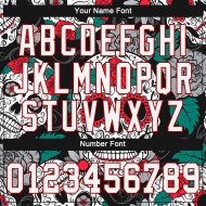 Cropped V-Ausschnitt Muster Baseball 3D Jersey Custom Damen Graffiti Weiß-Rot Fashion Skull Cropped V-Ausschnitt Muster Baseball 3D Jersey Custom Damen Graffiti Weiß-Rot Fashion Skull