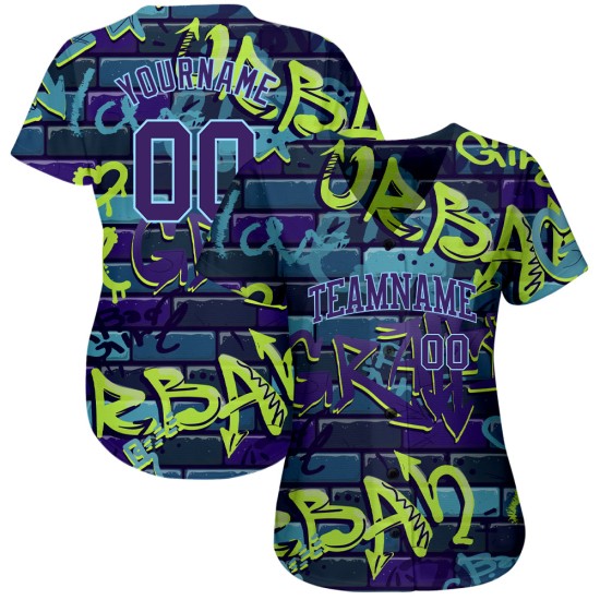 Abstraktes Design Baseball 3D-Muster Authentisches Graffiti Custom Jersey Abstraktes Design Baseball 3D-Muster Authentisches Graffiti Custom Jersey