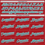 Baseball Trikot Custom Authentic Rot Blaugrün-Weiß