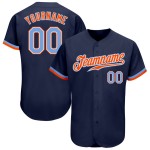 Navy Custom Authentic Jersey Powder Baseball Blau-Orange